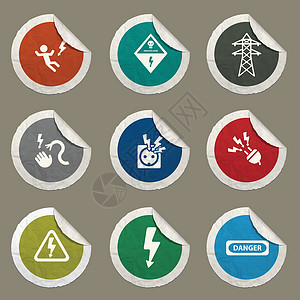 高压简单图标变形死亡警告安全线路金属插座标志金刚闪电图片