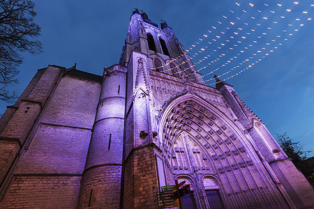 Kortrijk的圣马丁教堂天空建筑学大教堂景观旅行市中心城市街道地标教会图片