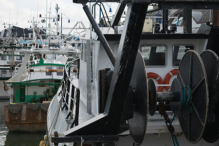 渔船绳索钓鱼轴承领航港口安全背景图片
