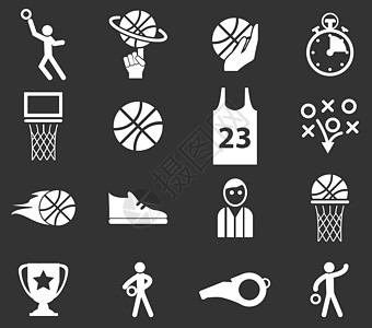 篮球图标 se篮子运动鞋扣篮裁判法庭插图火焰杯子跳跃玩家图片