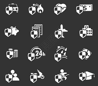 保险图标 se汽车结构医疗盒子送货风险商业政策家庭保险孩子图片