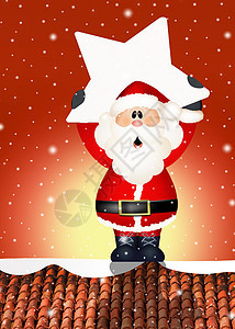 有趣的圣诞老人雪花插图闲暇明信片景观新年礼物庆典卡通片飞机背景图片