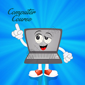计算机课程教育电脑上网学习笔记本互联网插图卡通片学校屏幕背景图片