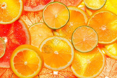 柑橘水果切片亮色橘子店铺柠檬素食横截面生活方式框架静物健康饮食图片