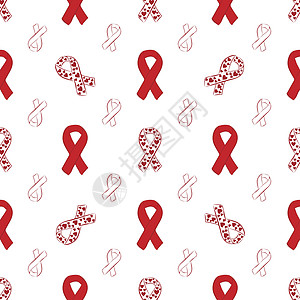 无缝红丝带模式志愿者行动矢量危险斗争团结胸部癌症药品教育图片