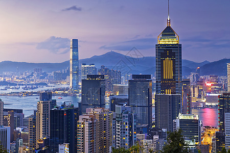 香港日落游客景观天空旅行商业摩天大楼地标城市建造图片