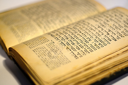 漂亮的老犹太书教育滚动宗教字母传统古董历史遗嘱学习上帝图片