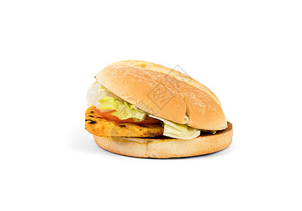 白色的Deliciuos汉堡包饮食包子面包食物沙拉种子牛肉汉堡芝士小吃背景图片