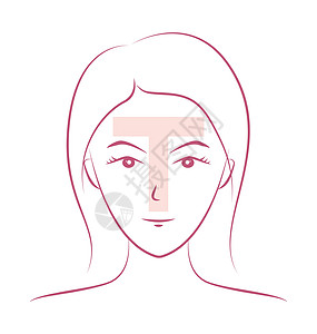 T区区域卫生绘画插图保健女士治疗控制化妆品女性皮肤图片