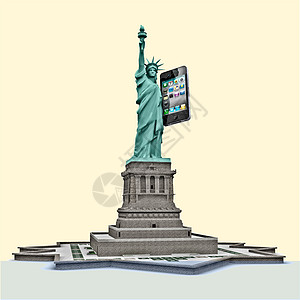 纽约自由女神像智能手机图片