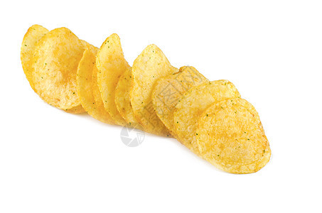 土豆薯片宏观色彩饼干黄色小吃白色食物饮食薯角饱和色图片