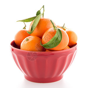 陶瓷红色碗的坦格林水果热带团体店铺果汁白色饮食收成橙子棕色背景图片