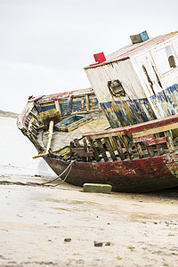 Werck Werck木木船运输海洋血管支撑海盗海岸线旅行破坏沉船事故图片