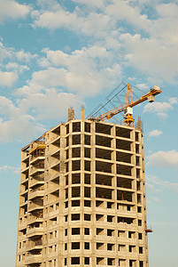 正在建造的房屋摩天大楼办公室天空财产商业工程房子建筑学项目蓝色图片