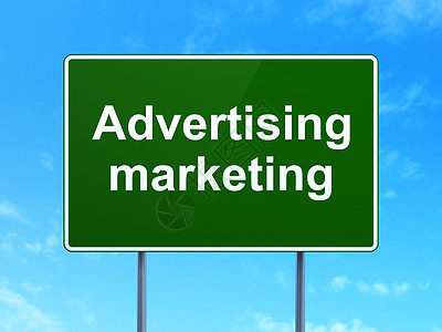 营销概念 在路牌背景上进行广告促销图片