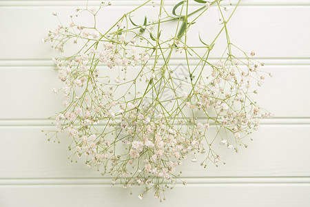 一束吉普西拉花花放在木制桌子上作品礼物植物生日墙纸花束展示满天星花瓣婚礼图片