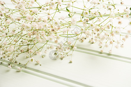 一束吉普西拉花花放在木制桌子上木头风格植物展示作品季节装饰花瓣礼物墙纸图片