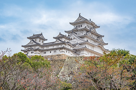 日本的喜木二城堡 也称为白海隆城堡地标花园游客世界天空建筑学旅游旅行建筑观光图片