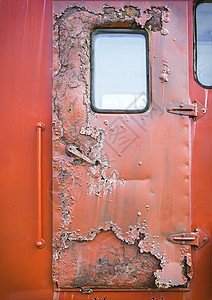 旧红色车门图片