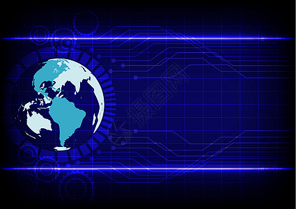 抽象世界科技电子线蓝色背景图片
