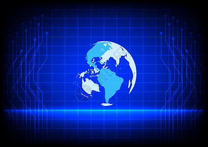 世界数字技术摘要电子电线蓝背面网背景图片