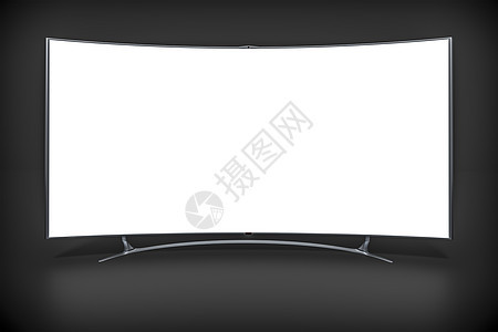 横曲线宽屏幕电视监视器视频电脑白色黑色娱乐技术控制板电讯插图图片