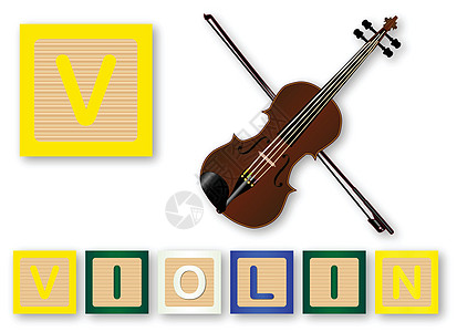 V 是为维罗林孩子艺术品绘画木头孩子们艺术拼写正方形立方体字母图片