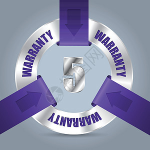 5年的紫色彩带保证徽章图片