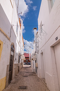 Olhao的幼稚城典型建筑白色立体派阳台房子城市建筑学街道图片