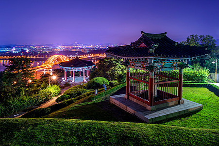 晚上在公园和Banghwa桥 Korea图片