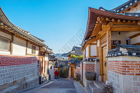 村 韩国传统风格建筑S房屋村庄旅行房子图片