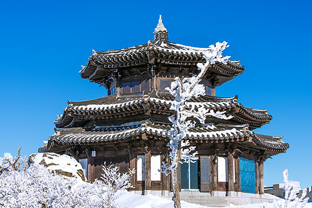 韩国冬季的德雨山图片