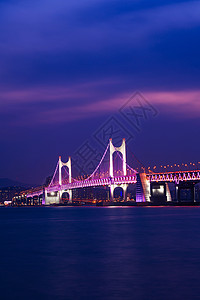 黄安桥和海云台晚上在韩国釜山办公观光景点金融地标目的地胜地旅行旅游大楼图片
