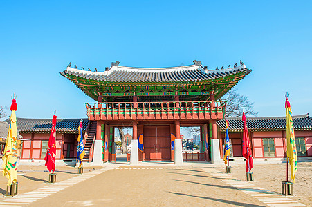 水原的华永堡垒 韩国著名的交通历史城市网关堡垒城堡皇家道路地标历史性图片