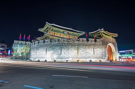 韩国水原华永堡垒网关城市历史性堡垒交通历史道路皇家地标城堡图片