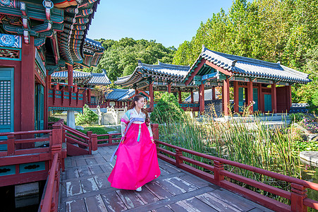 韩国传统服饰 清博中汉博克女人戏服女性推介会头发问候语风俗手势衣服照片女孩图片