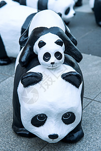 熊猫雕塑风俗世界荒野野生动物天空艺术节日科学国际蓝色图片