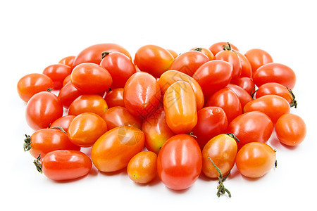 白背景孤立的葡萄或樱桃番茄营养红色水果饮食蔬菜食物白色生产植物团体图片