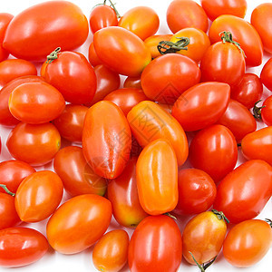 白背景孤立的葡萄或樱桃番茄生产水果蔬菜团体饮食红色营养植物白色食物图片