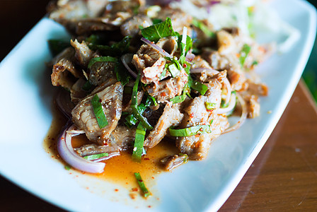 鱼肉沙拉泰食洋葱食物香料替代沙拉薄荷猪肉饮食肉类文化图片
