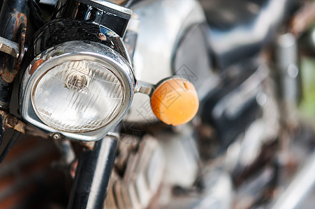 古老的旧摩托车橙子皇家发动机棕褐色街道自行车古董金属红色技术图片