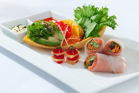 白餐午餐维生素桌子低热量餐厅绿色蔬菜环境饮食盘子图片