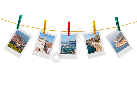 五张Dubrovnik在衣物上的照片打印边界衣绳游艇框架绳索摄影假期别针衣夹图片