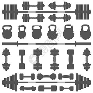 健身房的一套设备 矢量图片