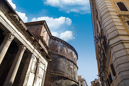 Pantheon 侧边视图教会环境考古学晴天日光考古宗教建筑学艺术石头图片