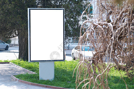 空白的广告牌海报帆布宣传木板横幅城市控制板广告路标商业图片