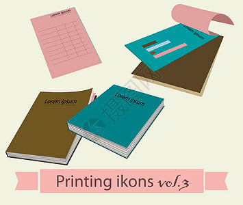 打印图标设置3目录广告收藏杂志包装插图文档推介会商业加工图片