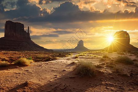 古迹谷台面部落领土砂岩孤独国家沙漠日落津贴场景图片
