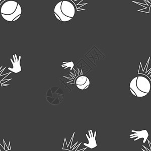 篮球图标标志 灰色背景上的无缝模式 韦克托插图运动分数团队游戏娱乐竞赛图片