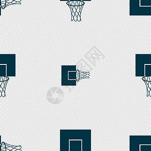 篮球篮板图标标志 具有几何纹理的无缝模式 韦克托竞赛团队娱乐游戏分数篮子运动插图图片